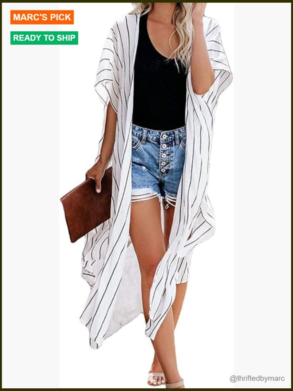 Open Front Kimono Coverup Loose Sheer Cardigan Summer Beach Swimsuit Cover Up